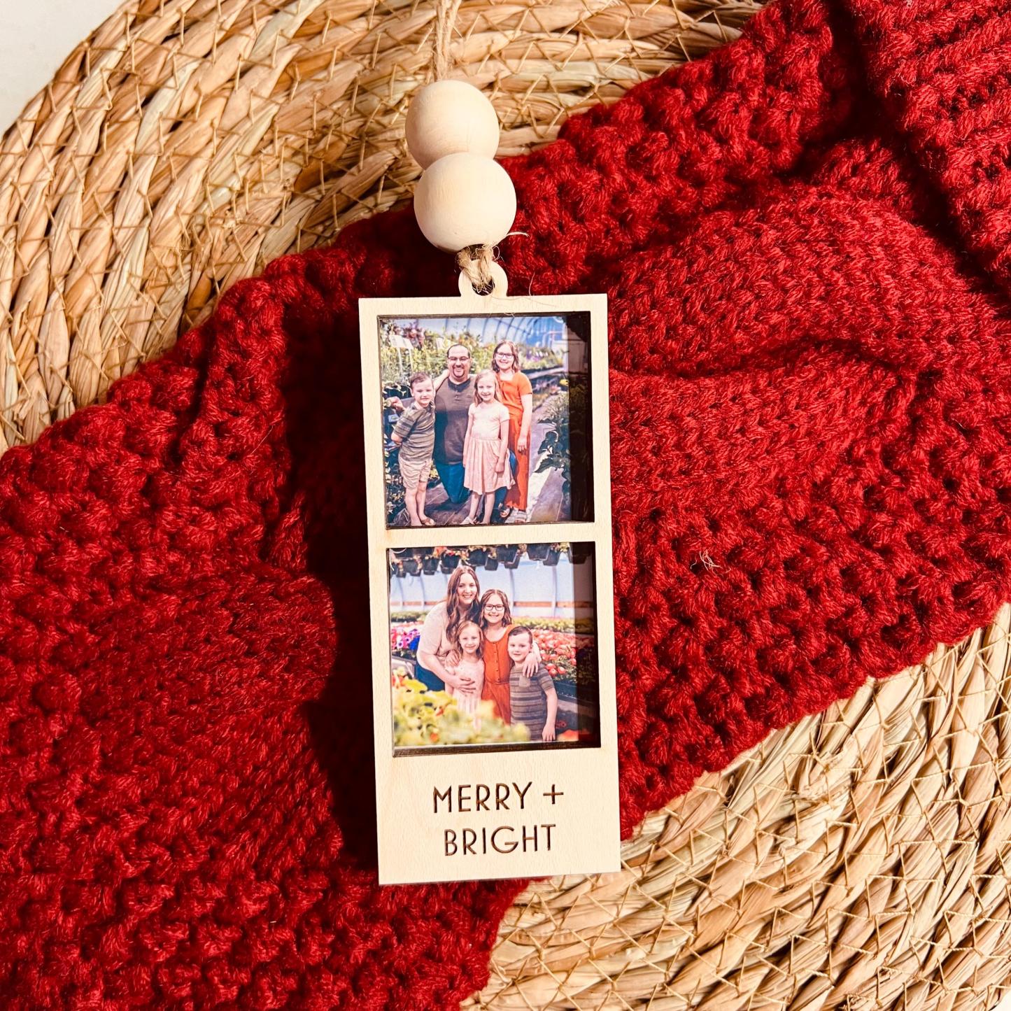 Personalized Wooden Christmas Photo Strip Ornaments | MCGift75