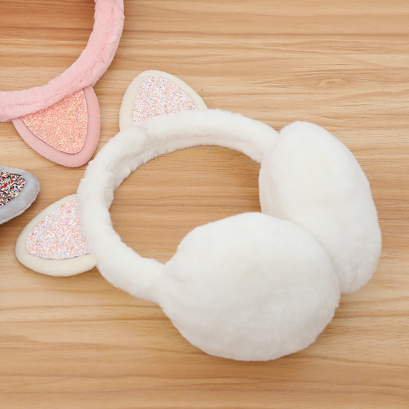 Personalized Kids Pearl Patch Warm Cat Ears Earmuffs | CWToy83