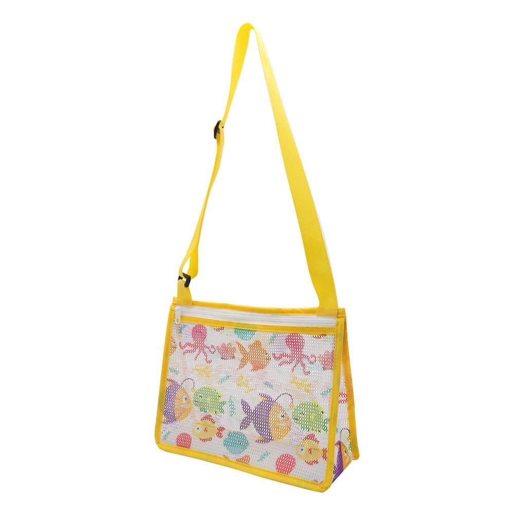 Personalized Embroidery Seashell Zipper Mesh Beach Bag | CWBeach112