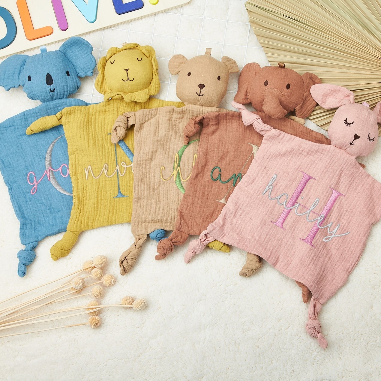 Personalized Baby Embroidery Comforter Sleep Toy | CWToy85