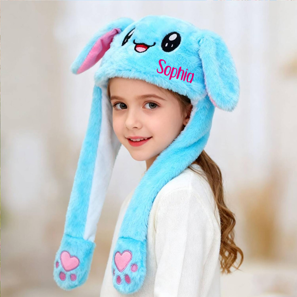 Personalized Embroidery Funny Ears Moving Plush Hat | HSKid79
