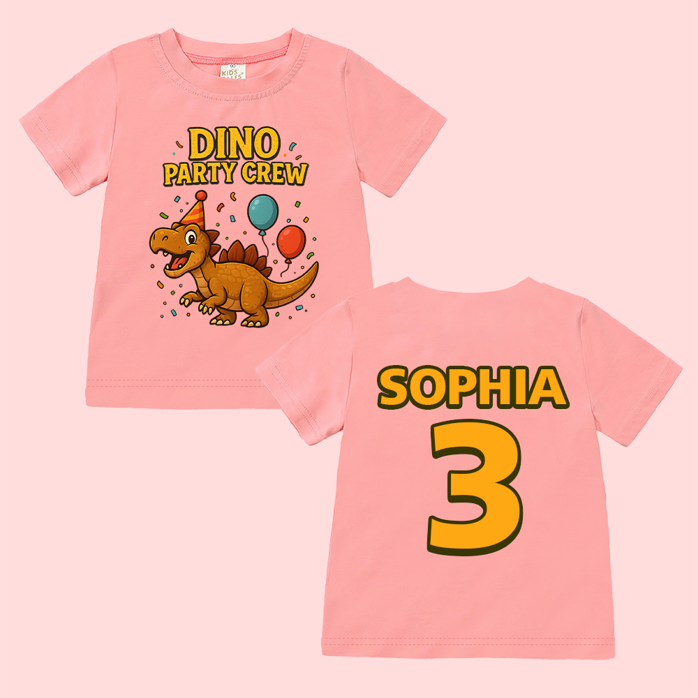 Personalized Dinosaur Party Birthday T-Shirt | inBirth34