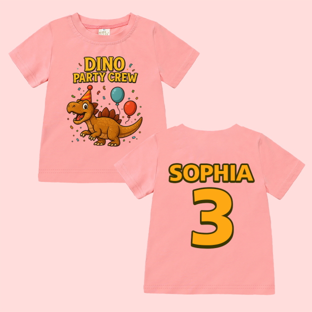 Personalized Dinosaur Party Birthday T-Shirt | inBirth34