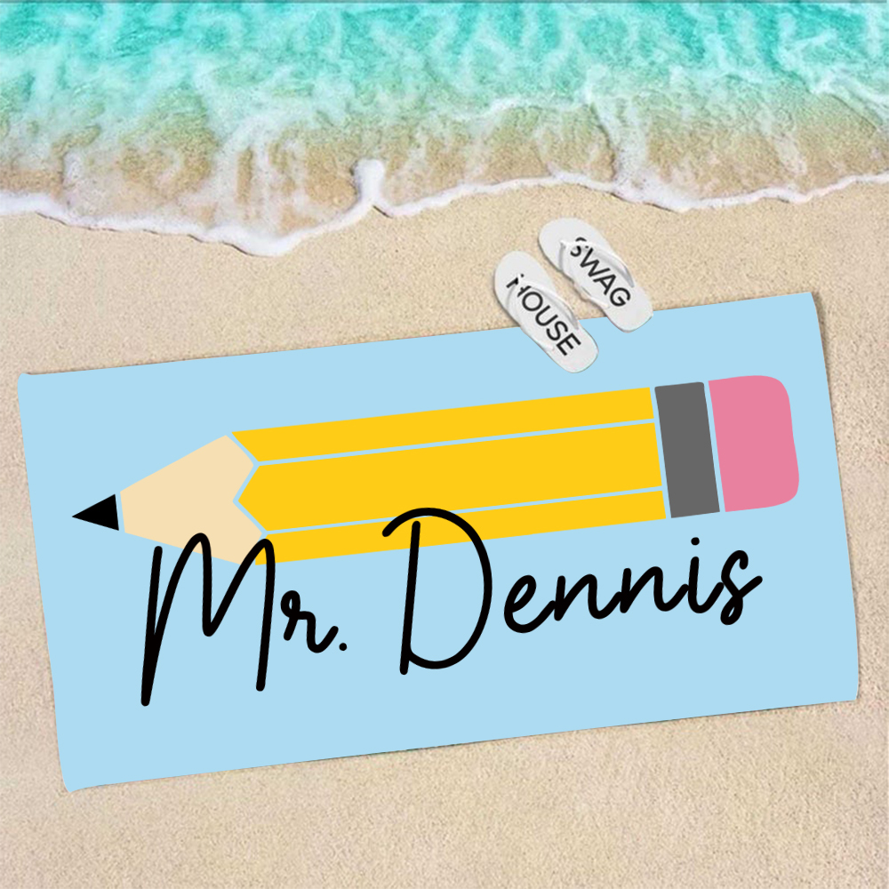 Personalized Back To School Essentials Beach Towel | CWTowel171