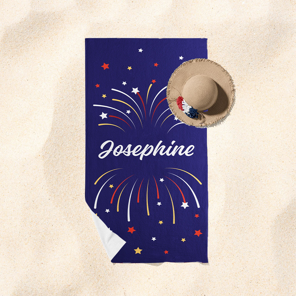 Personalized 4th of July Independence Day Beach Towel | CWTowel174