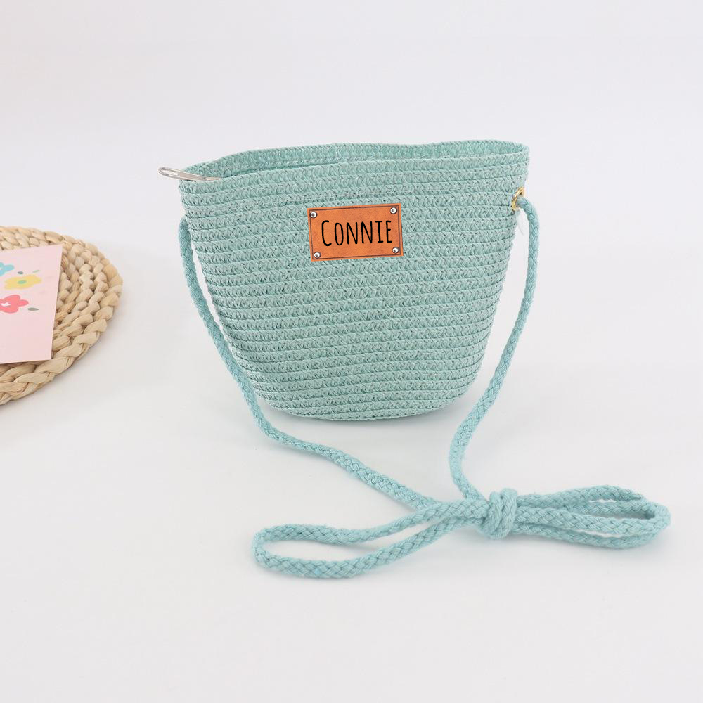 Personalized Summer Leather Patch Straw Bag for Comfort & Unique | CWBeach49