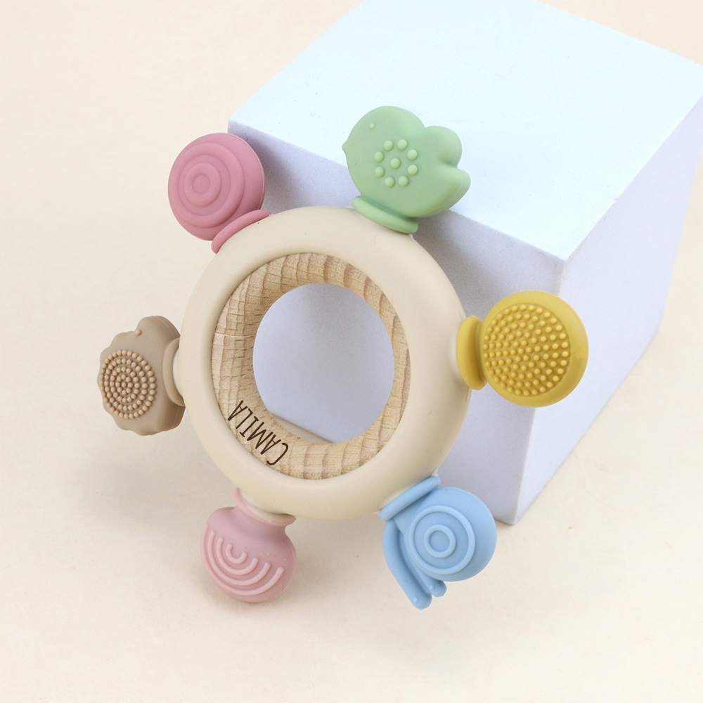 Personalised Baby Food Silicone Sensory Teething Ring | CWToy136