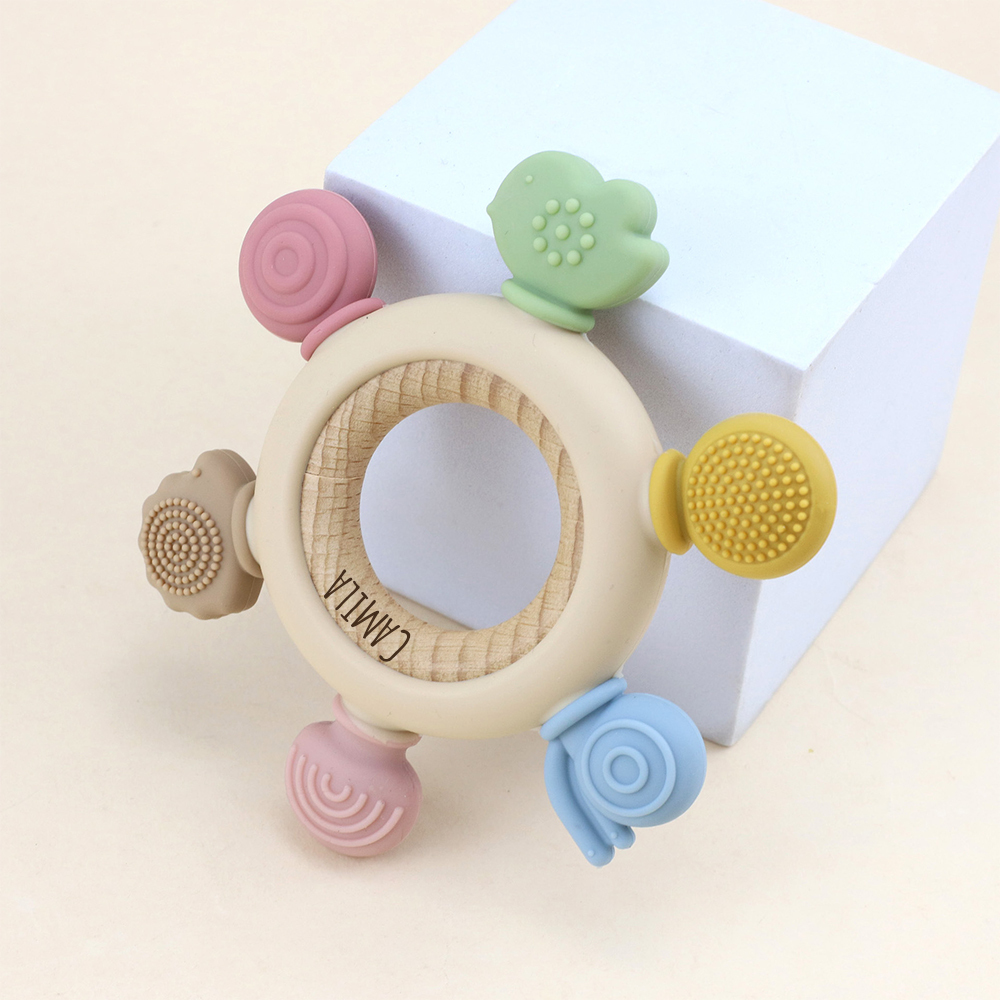 Personalised Baby Food Silicone Sensory Teething Ring | CWToy136