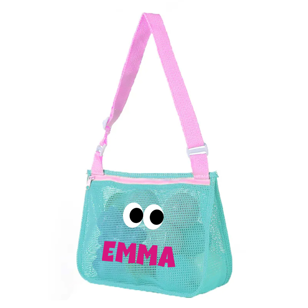 Personalized Seashell Zipper Mesh Beach Bag | CWBeach0101