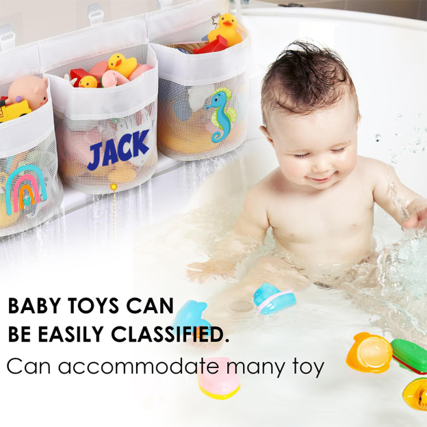 Personalized Wall-mounted Bath Toy Storage Mesh Bag | CWToy137