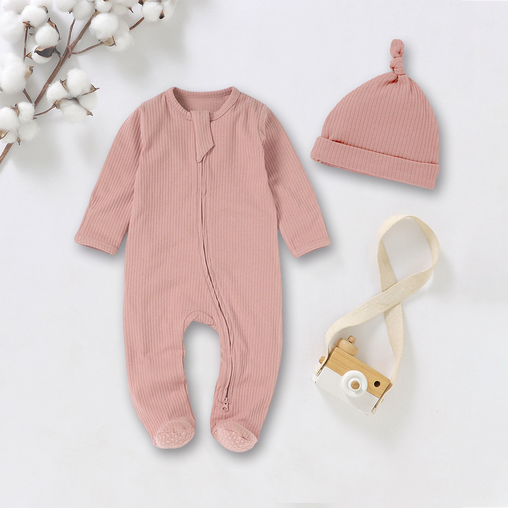 Personalized Embroidery Baby Organic Cotton Ribbed Outfit | CWBaby277