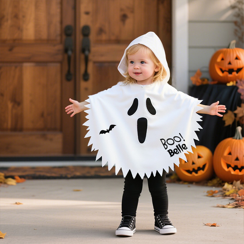 Personalized Kid Glow in the Dark Halloween Cosplay Ghost Cloak | CWHalloween54