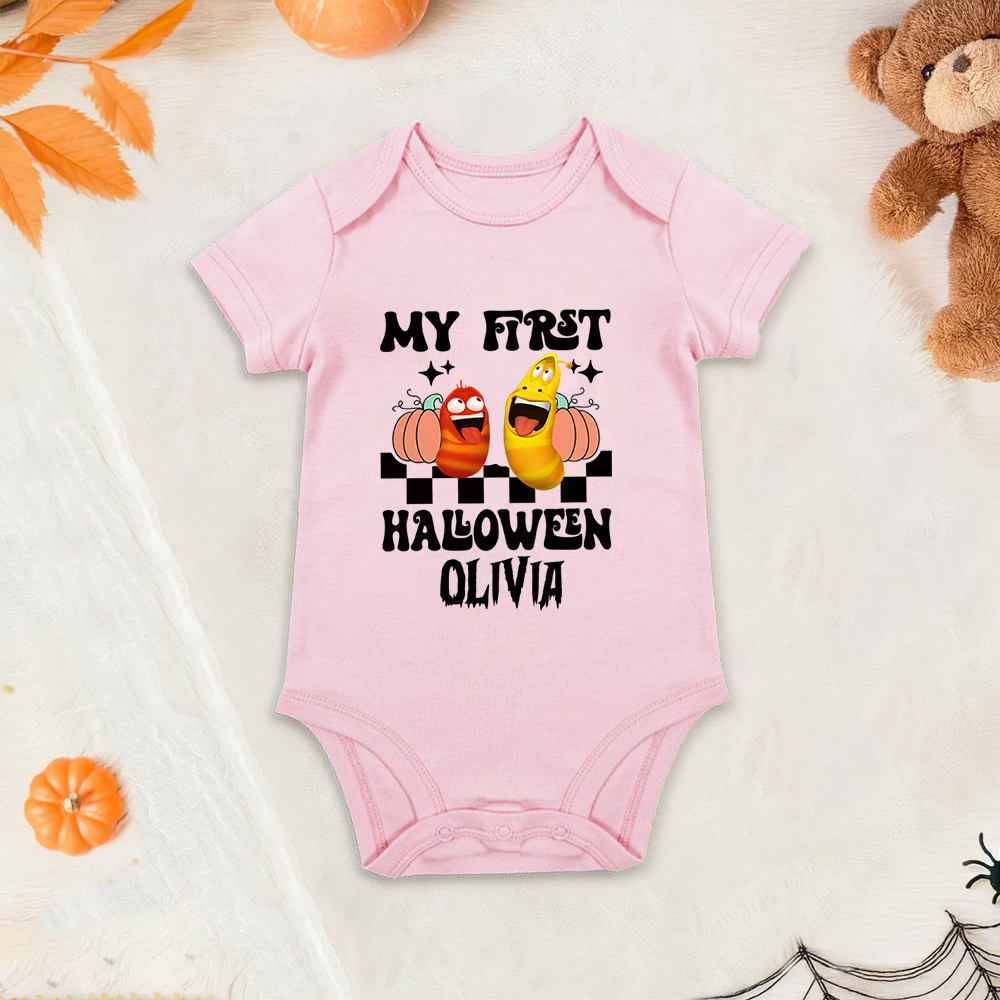 Personalized Larva's Halloween Funny Baby Romper | Larva02