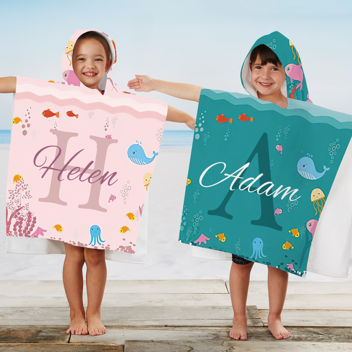 Personalized Hooded Beach Towel for Summer & Beach | CWHTowel28