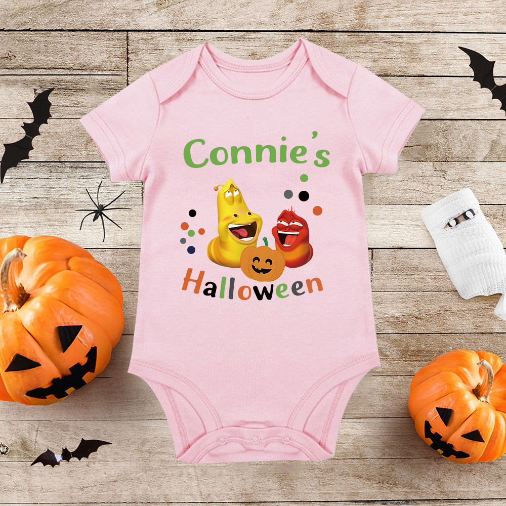 Personalized Larva's Halloween Funny Baby Romper | Larva18