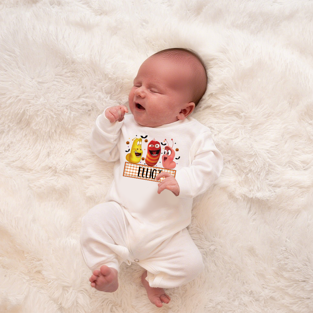 Personalized Larva's Halloween Funny Baby Romper | Larva11