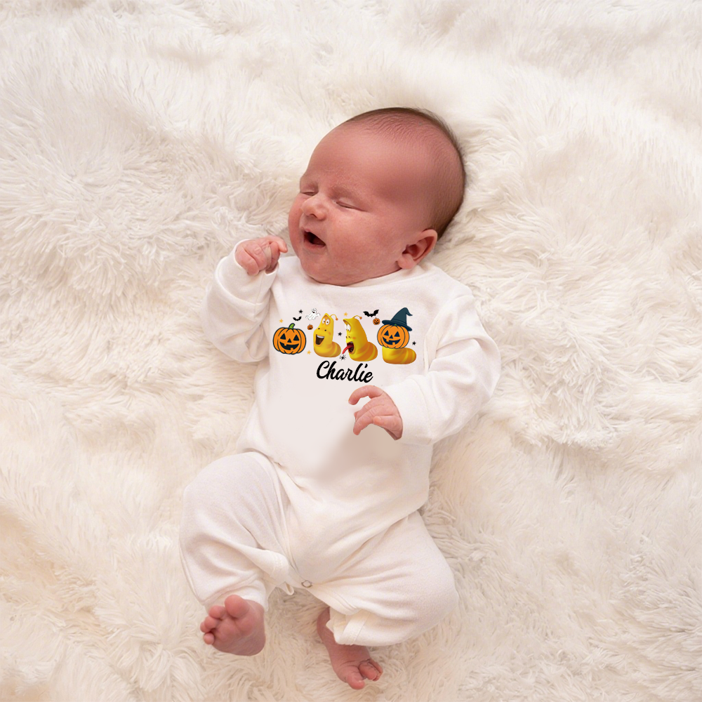 Personalized Larva's Halloween Funny Baby Romper | Larva14