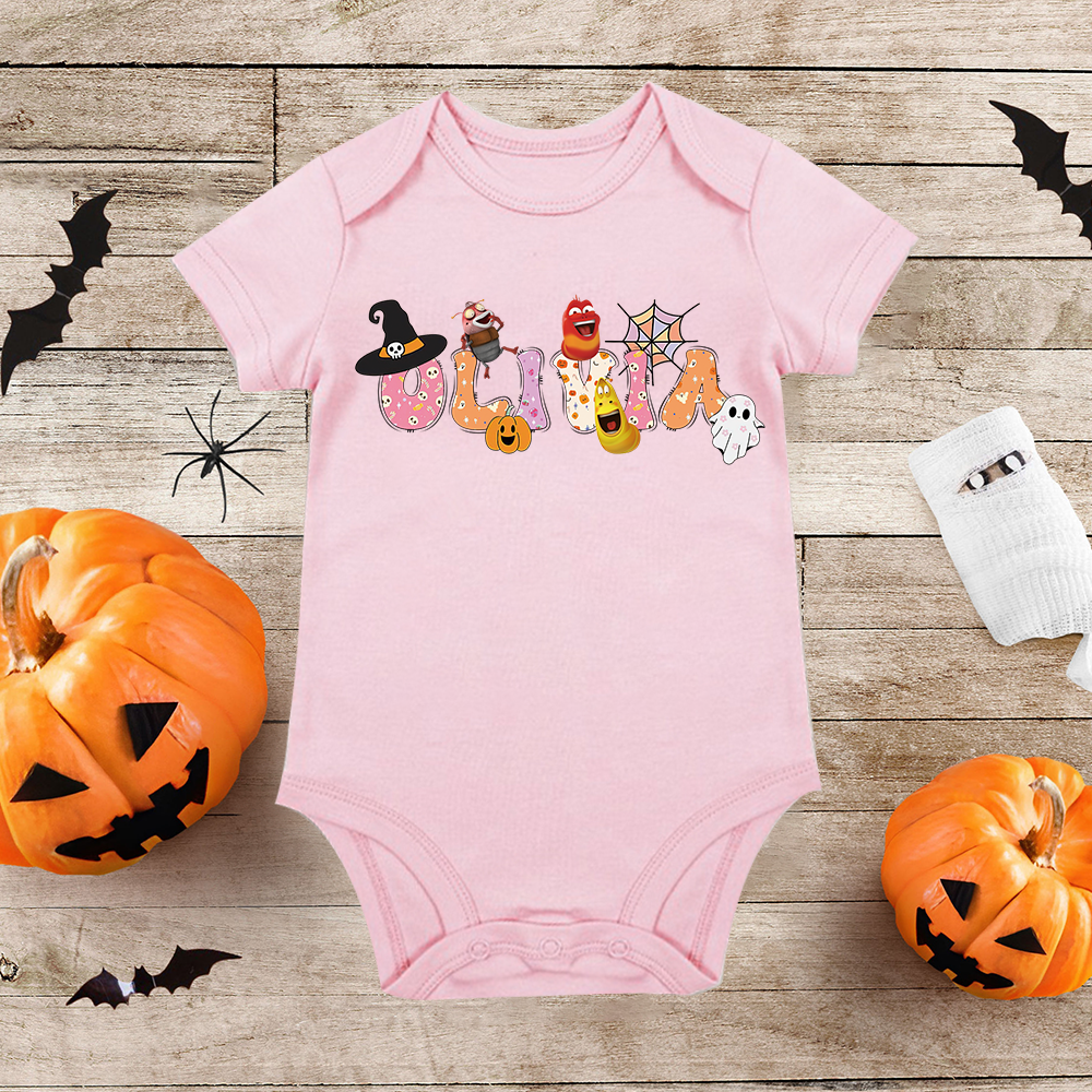 Personalized Larva's Halloween Funny Baby Romper | Larva15