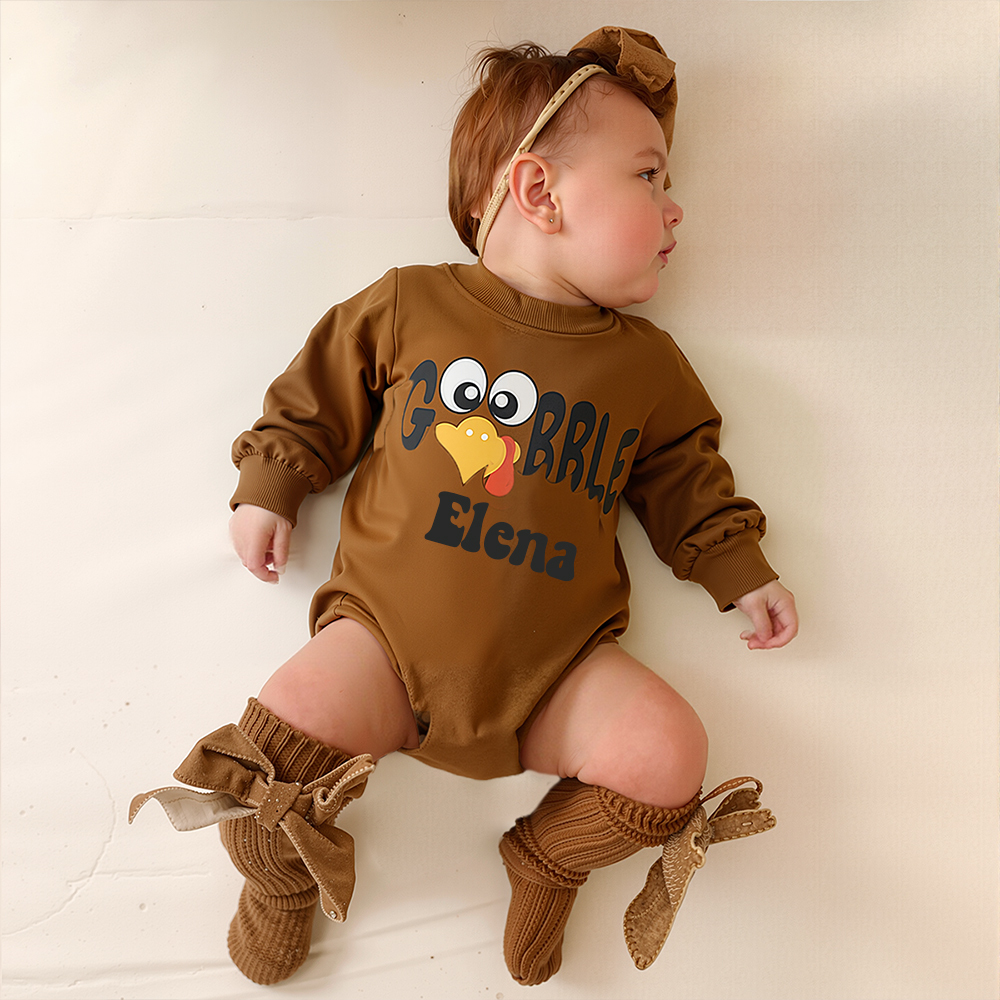 Personalized Baby Lovely Thanksgiving Turkey Sweatshirt | CWThanks05