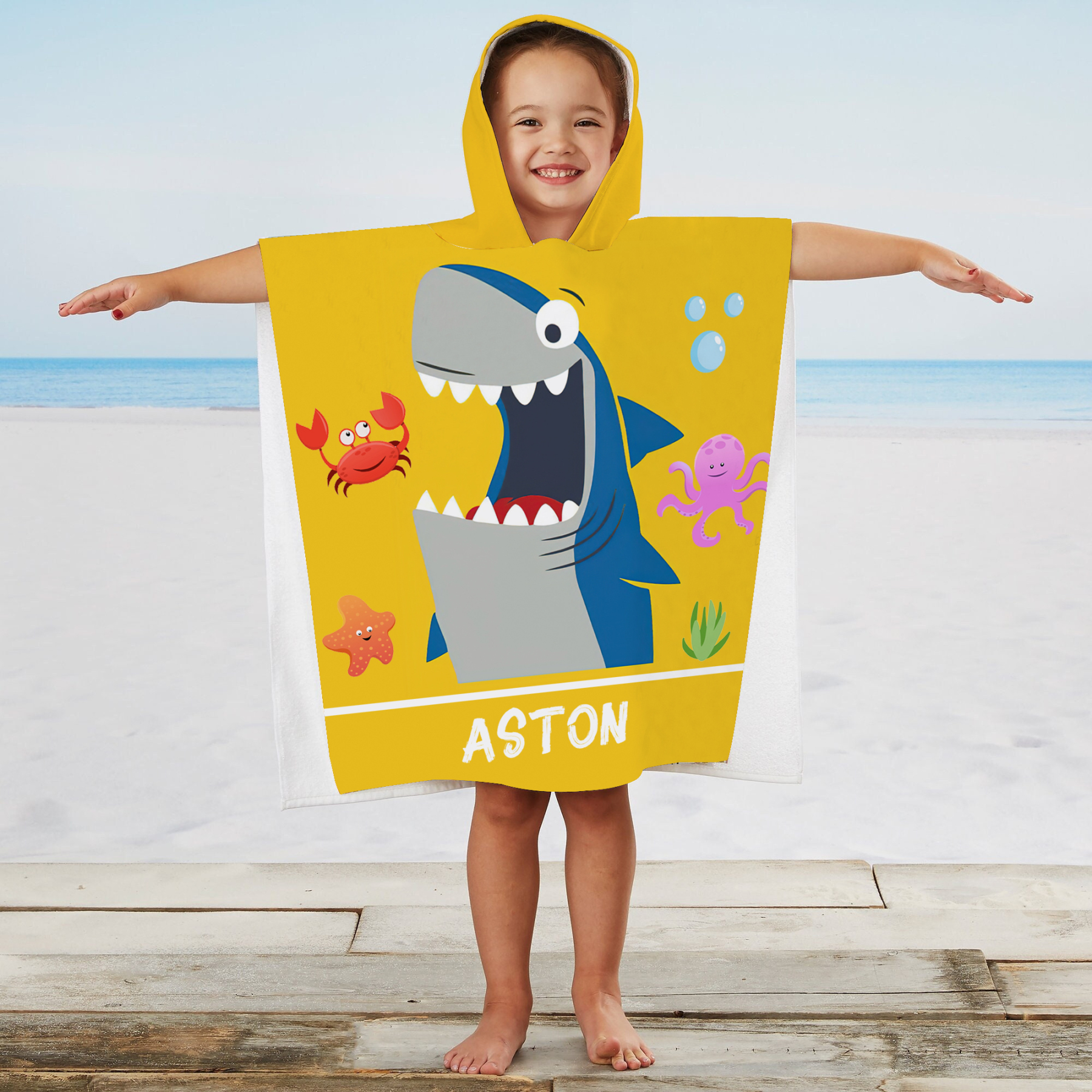 Personalized Hooded Beach Towel for Summer & Beach | CWHTowel34