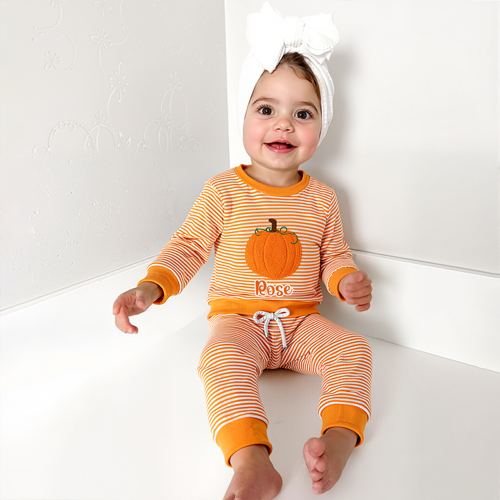 Personalized Kids Halloween Pumpkin Outfit | CWHalloween69