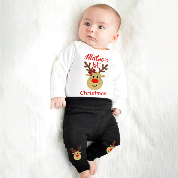 Personalized Baby 1st Christmas Outfit Set | MCGift136