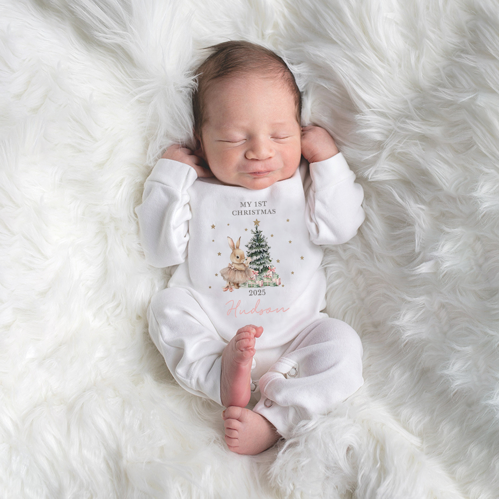 Personalized Baby 1st Christmas Ropmer and Hat Set | MCGift143