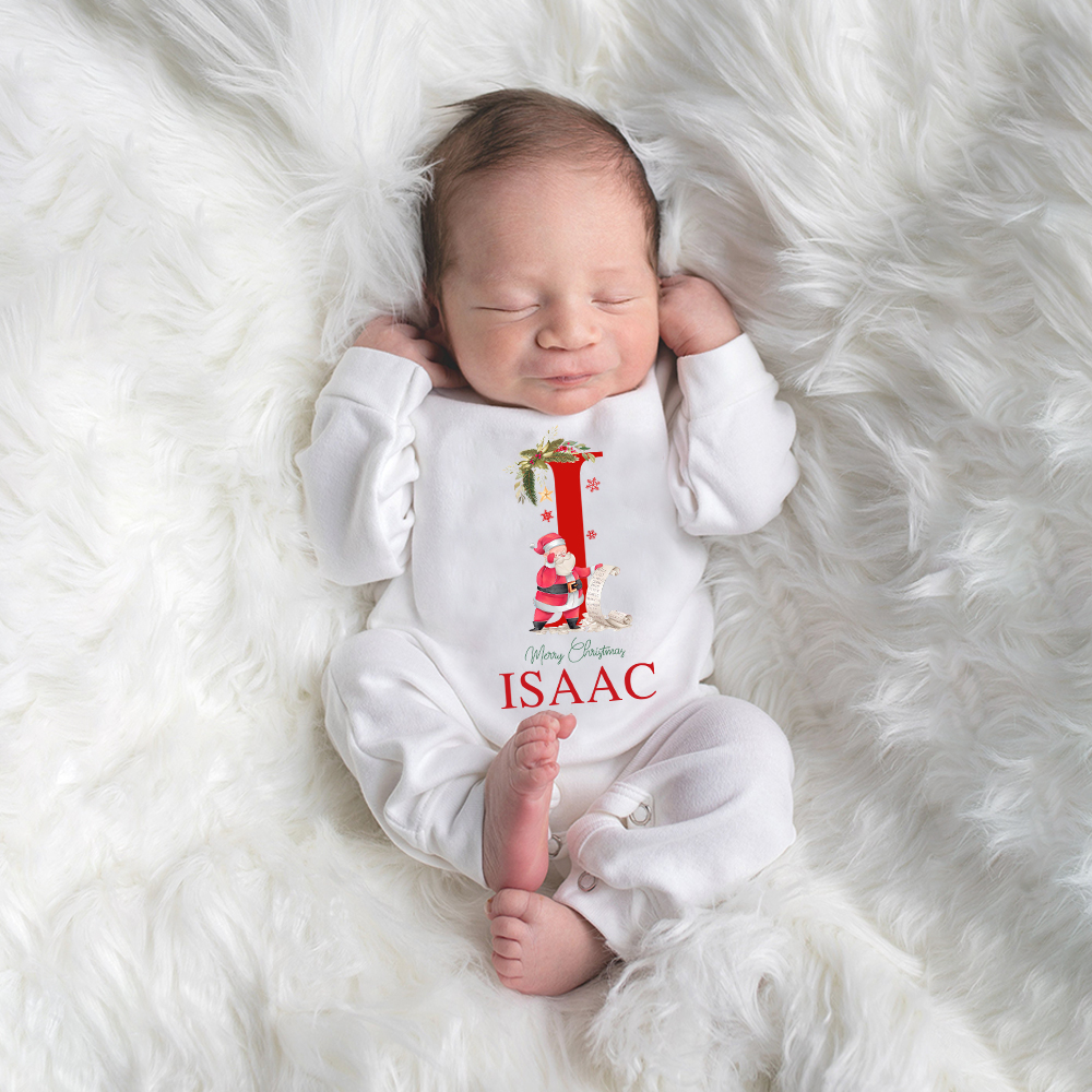Personalized Baby 1st Christmas Ropmer and Hat Set | MCGift144