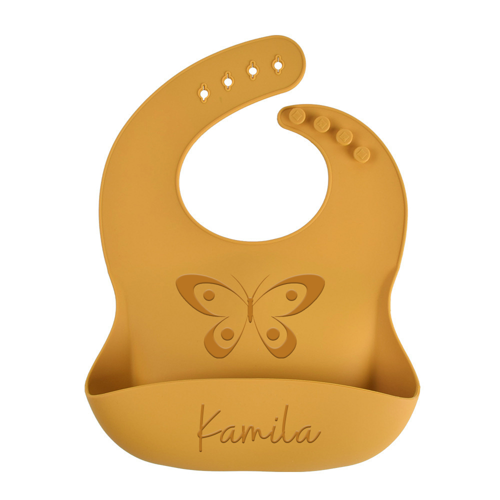 Personalized Baby Reusable Food Grade Silicone Bib | CWBaby299
