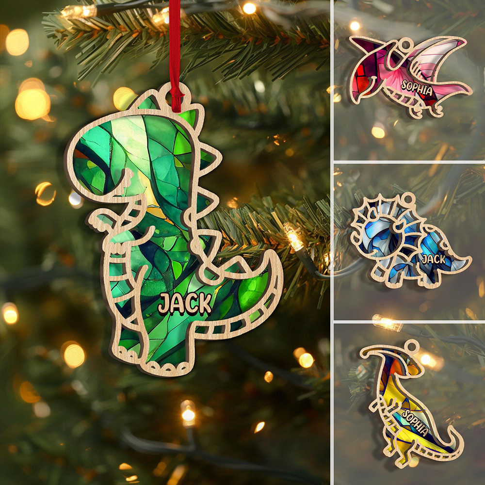 Personalized Dinosaur Christmas Tree Ornaments | MCGift148