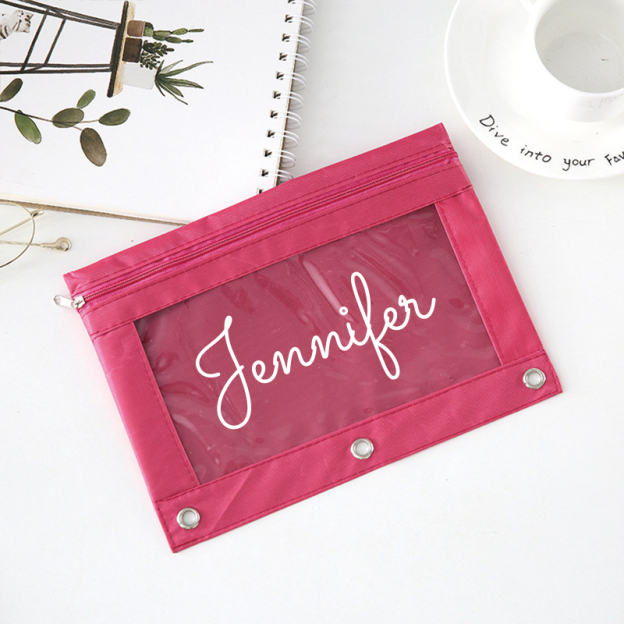 Personalized Canvas Zipper Kid Pencil Case