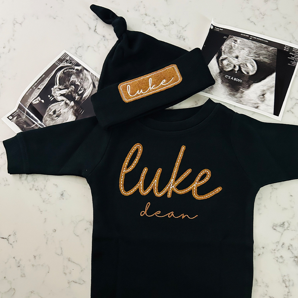 Personalized Baby Coming Home Outfit and Hat Set | CWBaby302