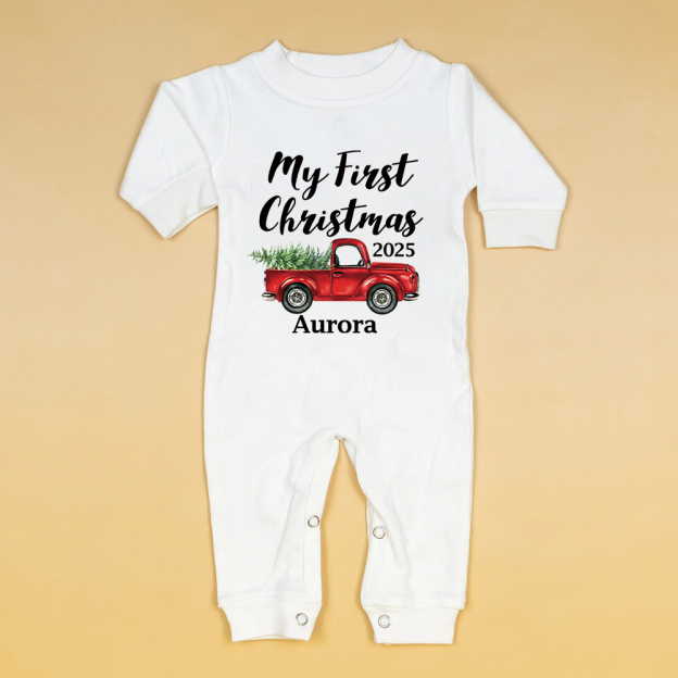 Personalized Baby 1st Christmas Ropmer and Hat Set | MCGift162