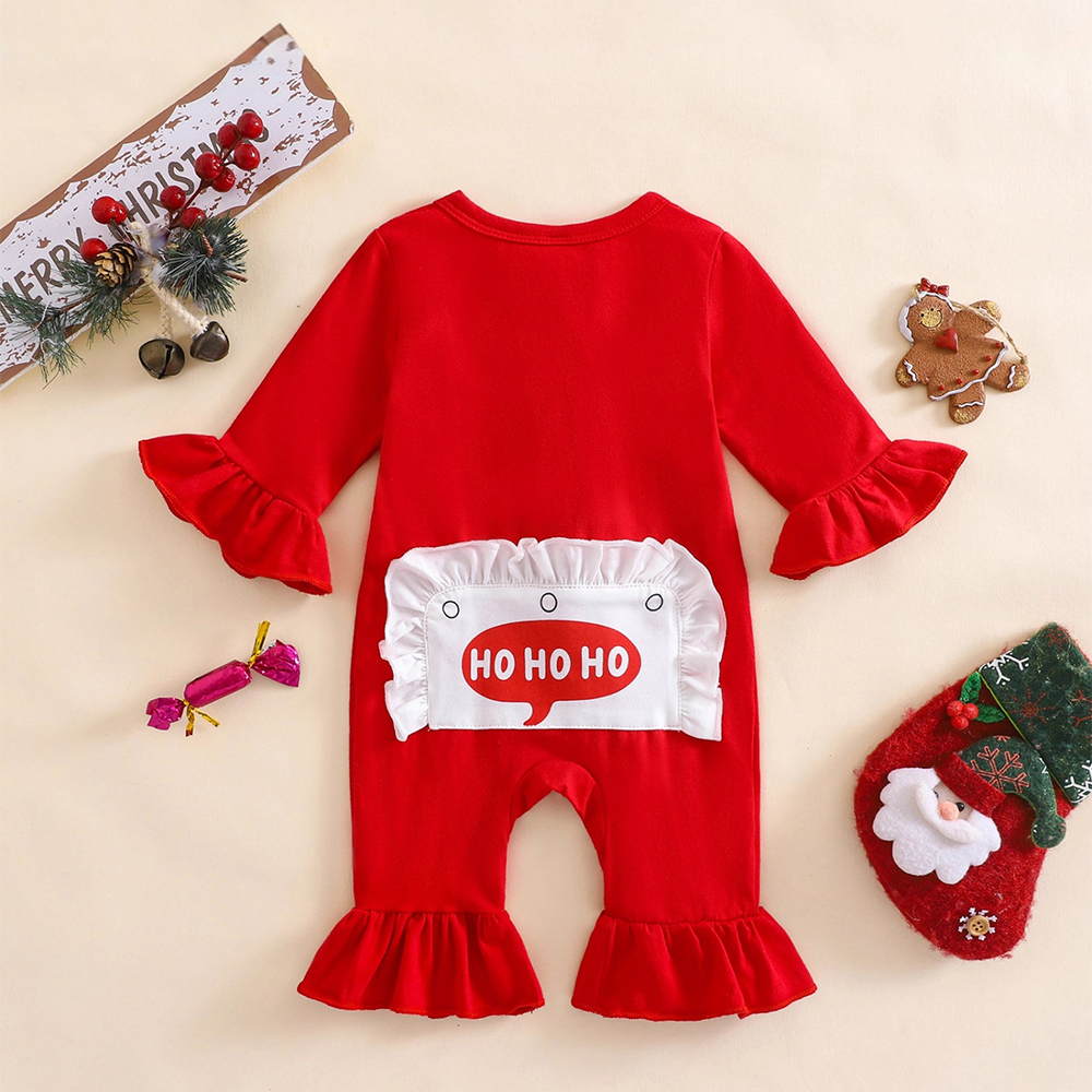 Personalized Baby Christmas Ho Ho Ho Romper | MCGift159