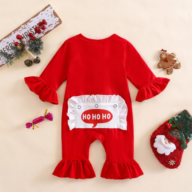 Personalized Baby Christmas Ho Ho Ho Romper | MCGift159