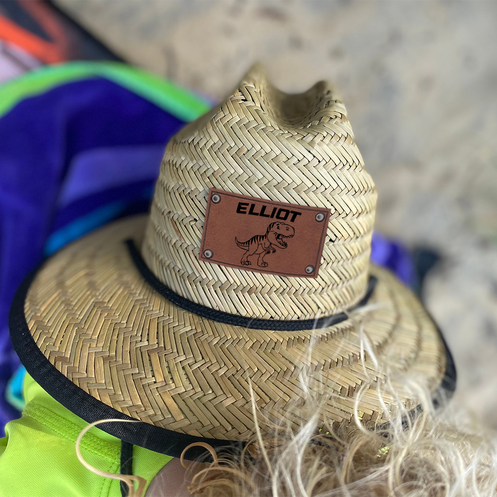 Personalized Summer Leather Patch Straw Hat for Comfort & Unique | CWBeach67