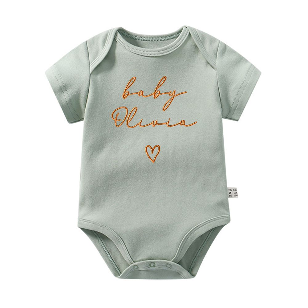 Personalized Embroidered Baby Announcement Romper | CWBaby310