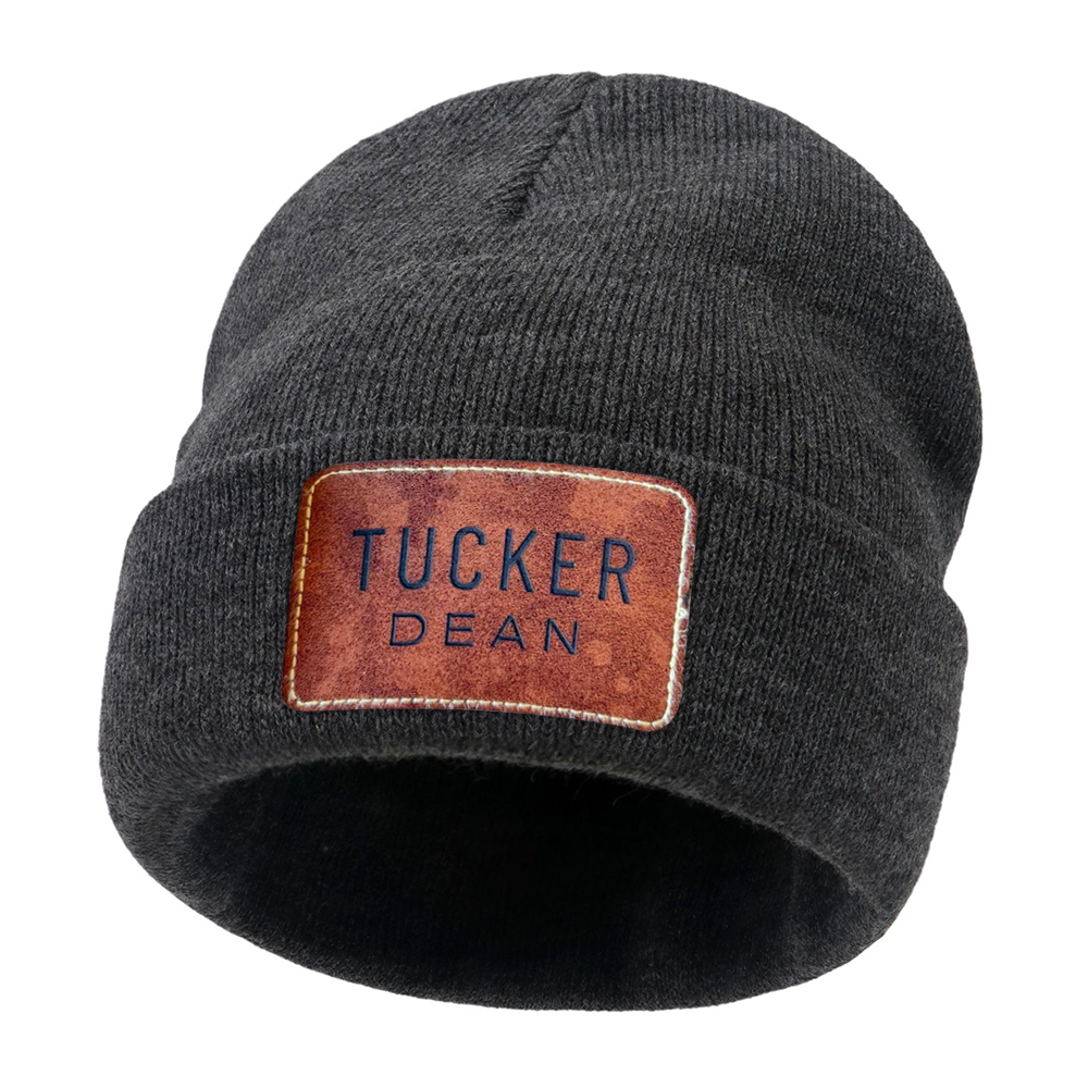 Personalized Classic Leather Patch Beanies For Kid & Adult | HSKid65