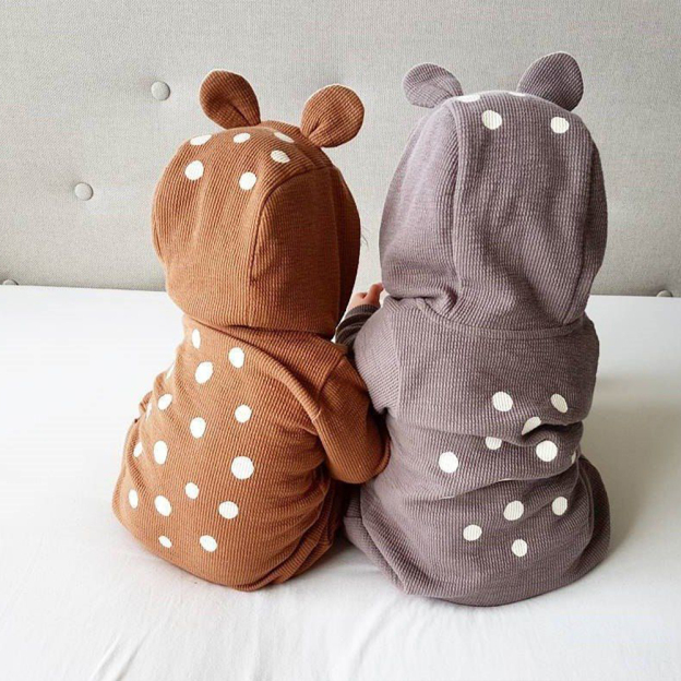 Personalized Baby Cute Bambi Hooded Jumpsuit | CWBaby319