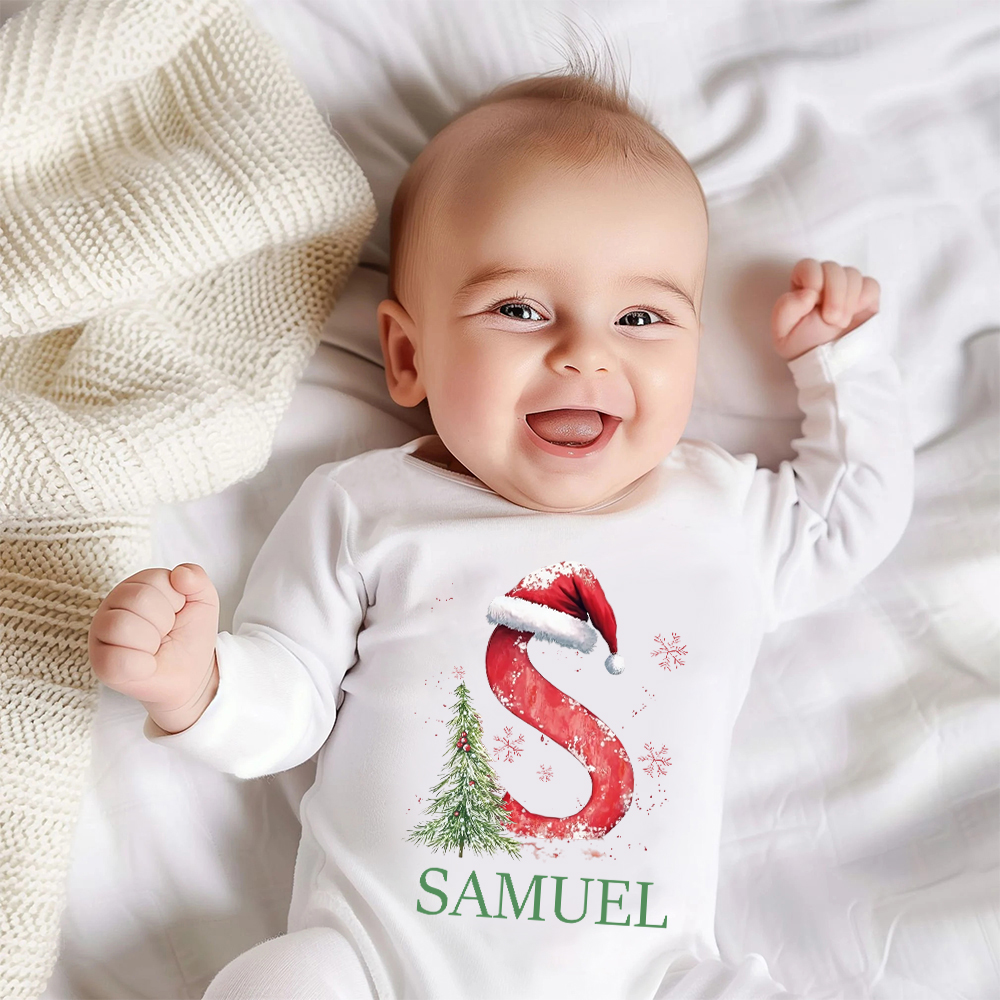 Personalized Baby 1st Christmas Romper and Hat Set | MCGift178