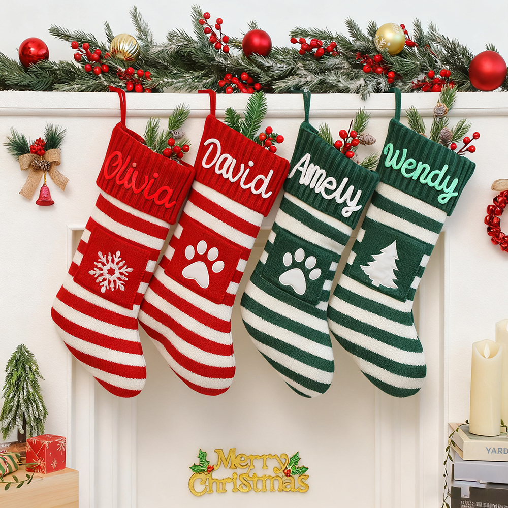 Personalized Hand Embroidered Christmas Decor Stocking | MCGift183