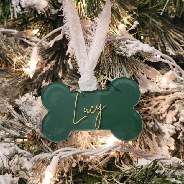 Personalized Pet Acrylic Christmas Bone Ornaments | MCGift184