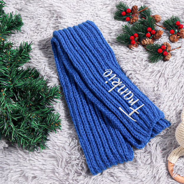 Personalized Embroidery Handmade Knitted Kid Scarf | HSKid68