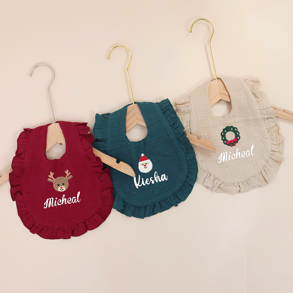 Personalized Embroidered Baby Christmas Bib | MCGift191