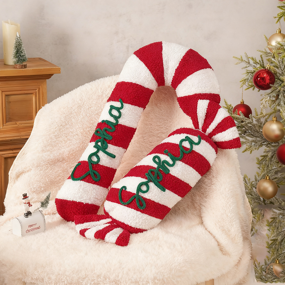 Personalized Hand Embroidery Christmas Candy Pillows | MCGift196
