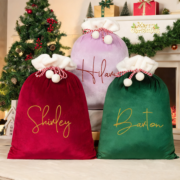 Personalized Large Christmas Velvet Santa Sack for Gifts | MCGift198
