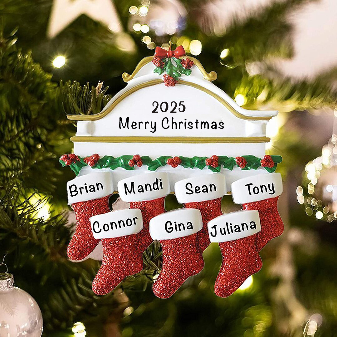 Personalised Stocking Family Christmas Ornament | MCGift204