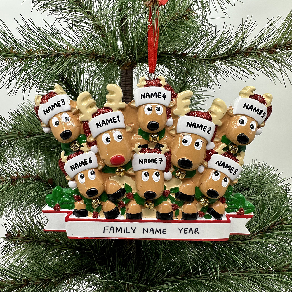 Personalised Elk Family Christmas Ornament | MCGift205
