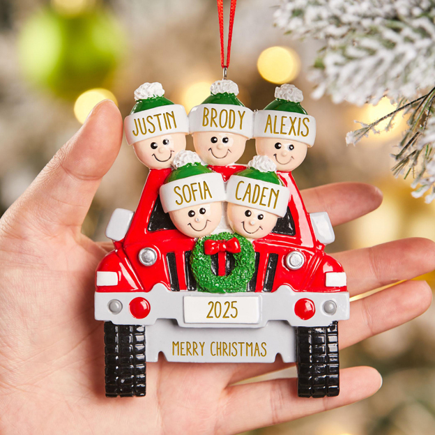 Personalised Car Family Christmas Ornament | MCGift206
