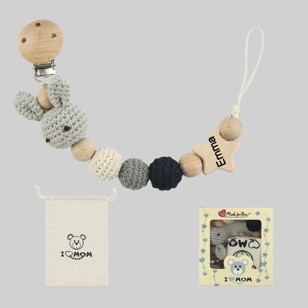 Personalized Baby Pacifier Crochet Animals Clip | CWBaby42
